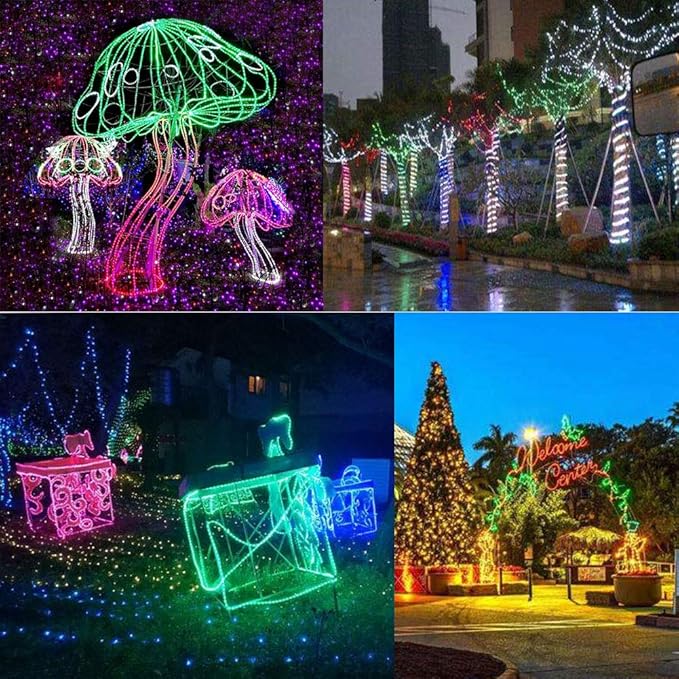 2-Wire Waterproof 1/2" LED Rope Light Kit, 110V-120V PVC 30 LED/M Tube Lights Strip for Background, Outdoor, Christmas, Home Decoration (6.6ft/2m, Green)