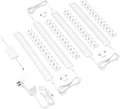 EShine 4 Pack 12 inch White Smart Dimmable LED Under Cabinet Lighting Kit Compatible with Alexa, Google - Cool White (6000K)