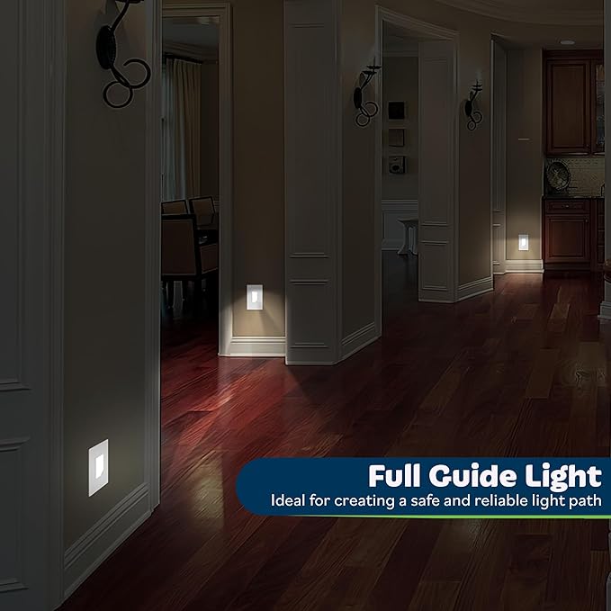 TOPGREENER Full Face LED Decorator Guide Light with Automatic Daylight Sensor, Decorator Night Light, 120VAC/15A, TGLFL-W-10PCS, White, 10Pack