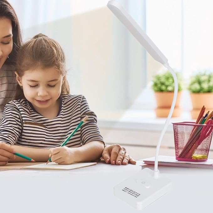 Jeanoko LED Eye Protection Desk Lamp Dimmable USB Charging for Reading Office Home White 22.4 X 4.6in Natural Light, White Light, Warm