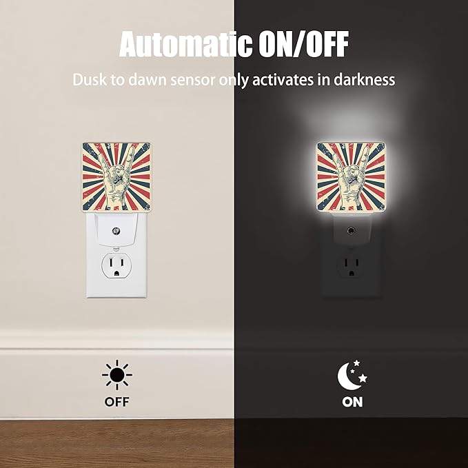 Hand in Rock Night Light Plug in Wall Lamp Smart Dusk to Dawn Sensor for Home Decorative, Kids Room Bedroom Bathroom Kitchen Hallway Gifts