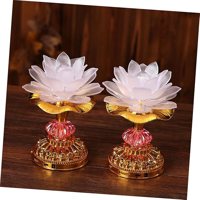 SUPVOX LED Lotus Shaped Lamp Home Decoration Color Changing Desktop Light Buddha Lamp Ornament for Meditation and Spiritual Zen Decor