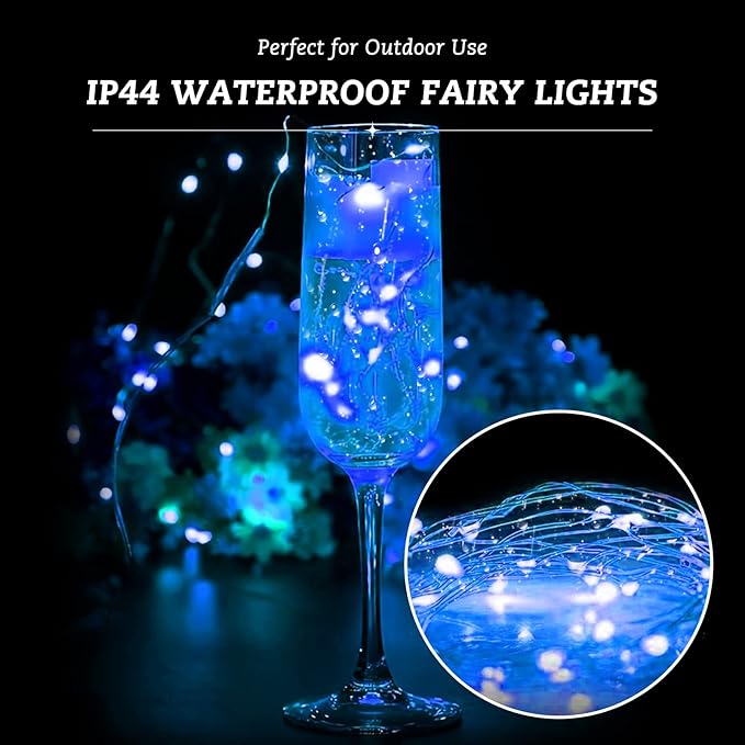 12 Pack Fairy Lights Battery Operated String Lights，7FT 20LED Waterproof Silver Wire Christmas Lights Outdoor,Firefly Mini Lights for Bedroom Party Birthday Wedding Indoor Decorations.