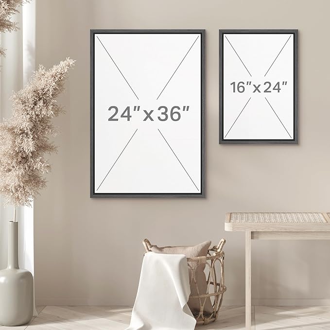 wall26 Framed Canvas Print Wall Art Set Desert Botanicals Triptych in Soft Earth Tones Illustrations Modern Art Decorative Multicolor for Living Room, Bedroom, Office - 16"x24"x3 BLACK