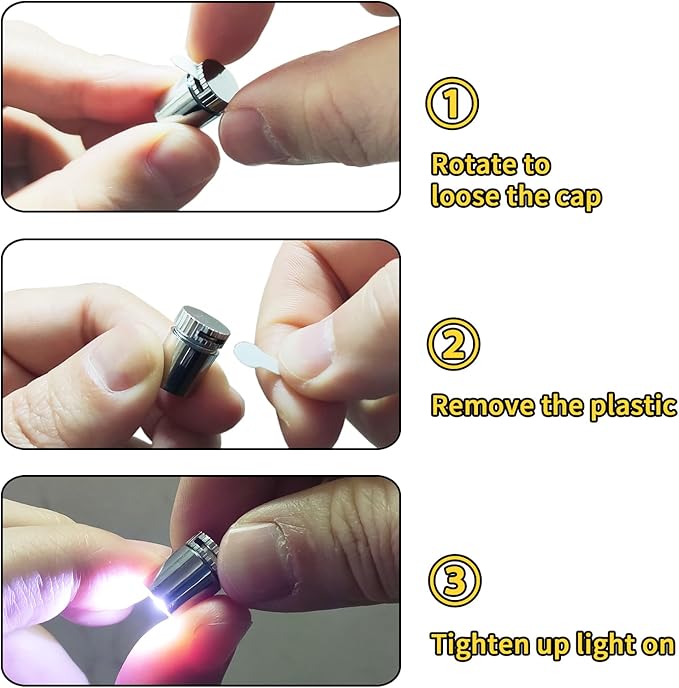 10 Pack Small Spotlight Battery Operated LED Lights, Warm White LED Wireless Miniature Spot Light for Artwork Painting,Jewelry Showcase Display,Closet,DIY Hand Craft (Cool White)