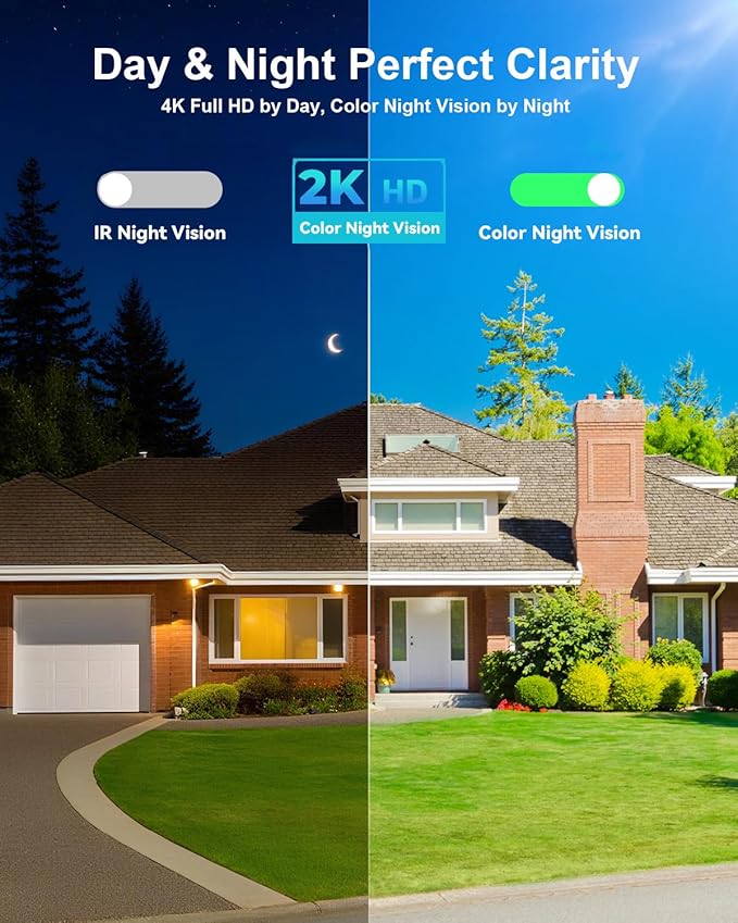 Solar Security Cameras Wireless Outdoor -2K WiFi Cameras for Home Security with Solar/Battery Powered,360° PTZ Solar Camera Outdoor Wireless, 2-Way Audio, Motion Alert, IP66