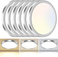 hepside 6PACK LED Flush Mount Ceiling Light - 3CCT Selectable 3000K-4000K-6500K & 100W Equivalent Modern Kitchen Recessed Ceiling Lamp 24W 3200Lm 12 Inch for Bathroom Closet Laundry Bedroom Hallway