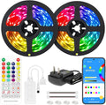 BTF-LIGHTING RGBW Bluetooth Music APP 32.8FT LED Strip Lights RGB+Cool White 6000K 4 Colors in 1 LED Color Changing Lights Strip for Bedroom, Desk, Home Decoration, with Remote and 12V Power
