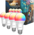 U-tec Smart Light Bulbs, 1100 Lumen, 90+CRI WiFi Mesh & Bluetooth Color Changing A19 Light Bulb, 16 Million DIY Colors RGB Light Bulbs, Compatible with Alexa, Google Assistant Home App, 4 Pack