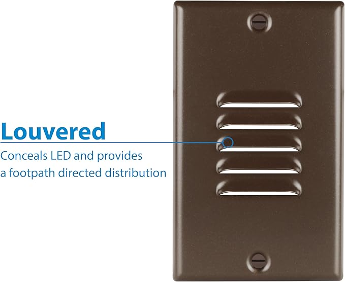 STP2 Vertical Louvered Oil-Rubbed Bronze LED Step Light with Photocell (STP2L120VOBPC)
