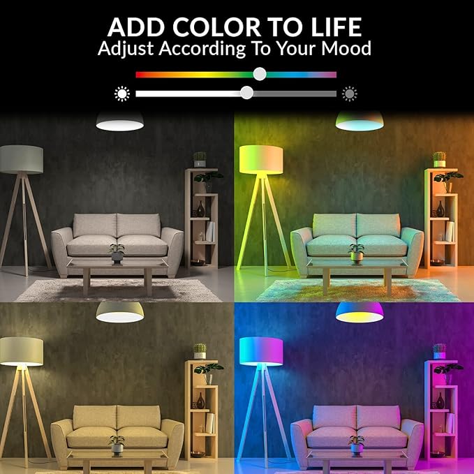 Himalayan Glow LED Light Bulb, RGB Color Changing & Dimmable, 9.5 Watts WiFi Control Multicolor Bulb, Compatible with Alexa, Google Home & Mobile App, Best for Home Décor - 2 Counts
