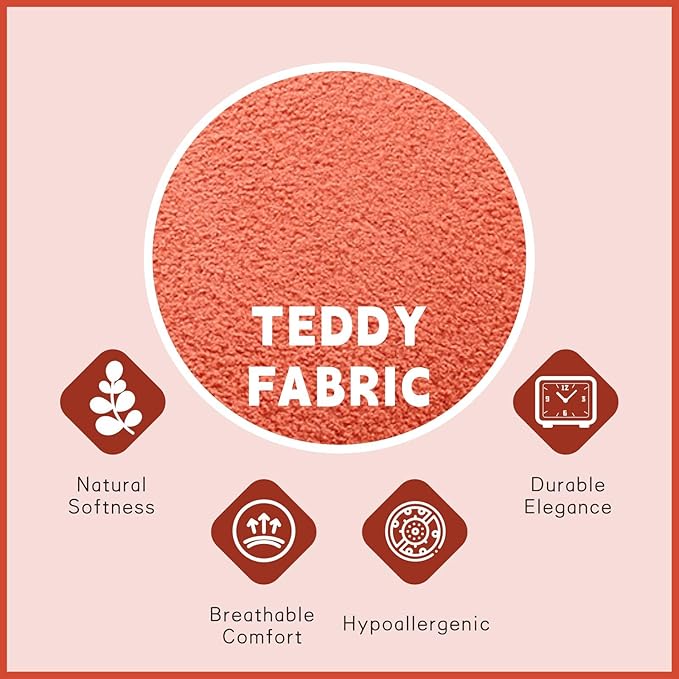 Modern 52" Storage Ottoman Bench, Upholstered End of Bed Storage Bench with Armrests, Entryway Bench, Teddy Foot Rest Stool for Living Room Hallway Bedroom (Orange)