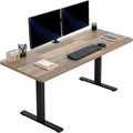 VIVO Electric 60 x 24 in Standing Desk, Memory Height Adjustment, 1B Series, Holds 220 lbs, One-Piece Reclaimed Wood Top, Black Frame, DESK-KIT-1B6P