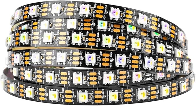 BTF-LIGHTING RGBW RGB+Natural White SK6812 (Similar WS2812B) 4 Colors in 1 LED Strip Individually Addressable 16.4ft 60Pixel/m 300LED Light Dream Color IP65 DC5V Black PCB (No Adapter or Controller)