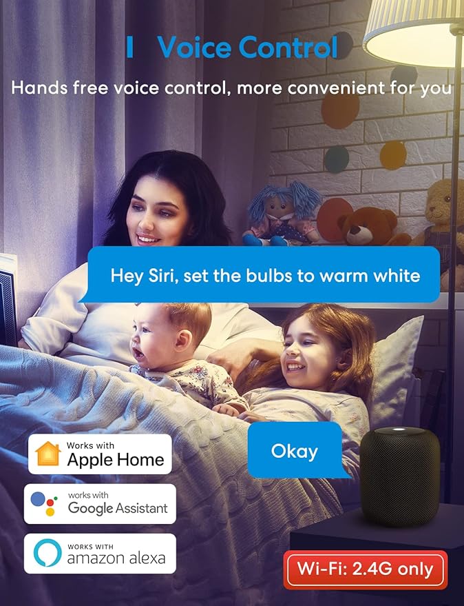 Meross Smart Light Bulb, BR30 Flood WiFi LED Bulbs Compatible with Apple HomeKit, Alexa, Google Assistant & SmartThings, Dimmable E26 Multicolor 2700K-6500K RGBCW, 1300 Lumens 100W Equivalent, 1 Pack