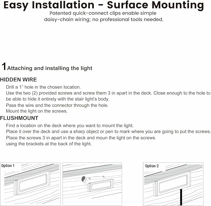 Low Voltage LED Step Lights (6.5×0.67×1.44 in) - 1.2W Die-Cast Aluminum Stair Lighting with Patent Connector, Wet Location Safe Outdoor Steps 6-Pack