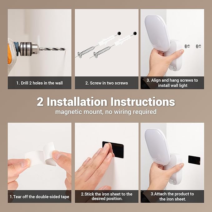 Closet Lights Battery Operated, Rechargeable Wall Lights, Motion Sensor Light Indoor LED Lamp with Remote, Magnetic Wireless 3Color Temperatures & Dimmable Light for Closet Porch Stairs Hallway Garage