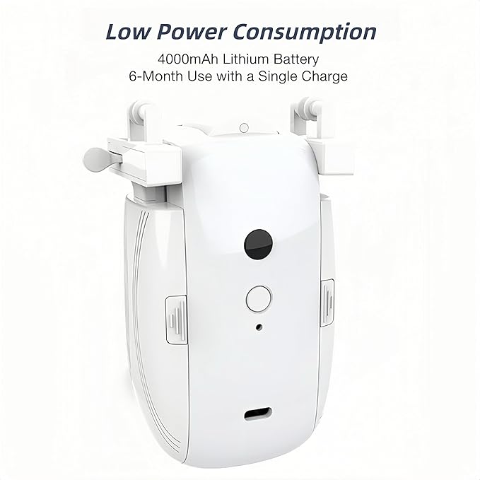 2PCS Automatic Curtain Opener, Smart Curtain Opener, Electric Curtain Opener and Closer with Remote Control for Roman Rod/I-Shaped/U-Shaped Curtain Tracks