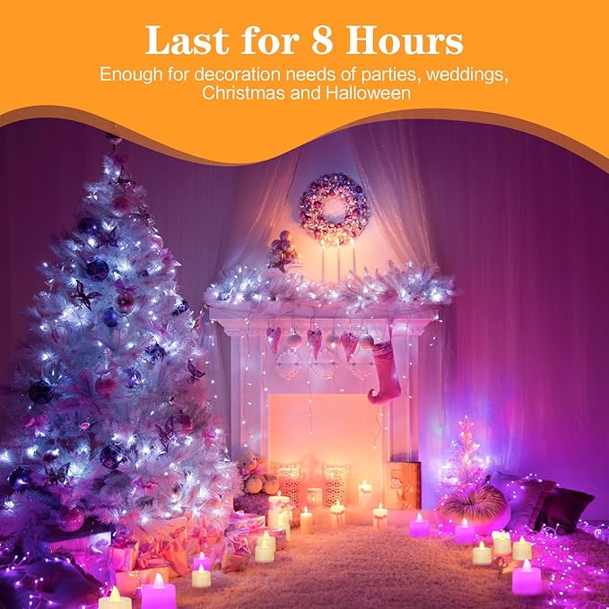 KOABY 25 Pack Flameless Votive Candles, Last 8H+, Warm White Light, No Timer No Flickering
