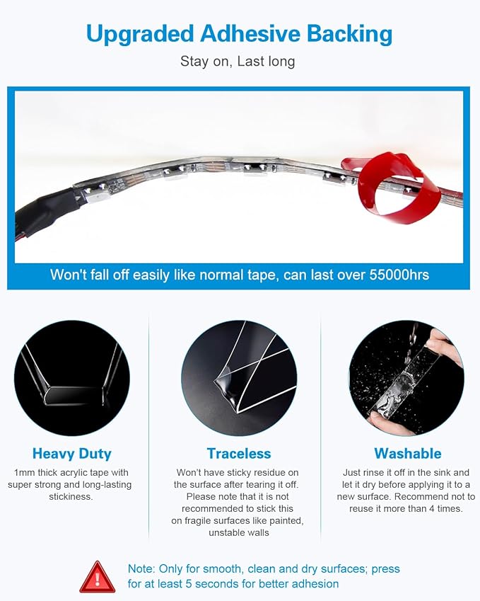 ALITOVE 3.2ft 60 Pixels Strip WS2812B Individual Addressable RGB IC LED Strip Light Upgraded Adhesive LED Tape Light Programmable 5050 5V IP20 Black PCB Compatible with Raspberry Pi for DIY Project