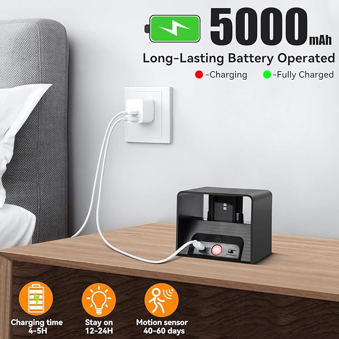 Aialun Battery Operated Motion Sensor Wall Light,5000mAh Rechargeable Wall Sconce Wireless Cabinet Light,3CCT & Dimmable Up and Down Night Lights Magnetic Stair Lights for Bedroom Hallway