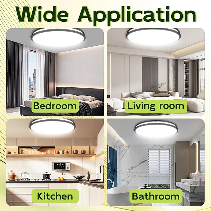 hykolity 32 Inch Oval LED Ceiling Light, 60W, 4000LM, 2700K/3000K/3500K/4000K/5000K Adjustable, Oil Rubbed Bronze Finish Dimmable Flushmount Ceiling Light for Bedroom, Living Room