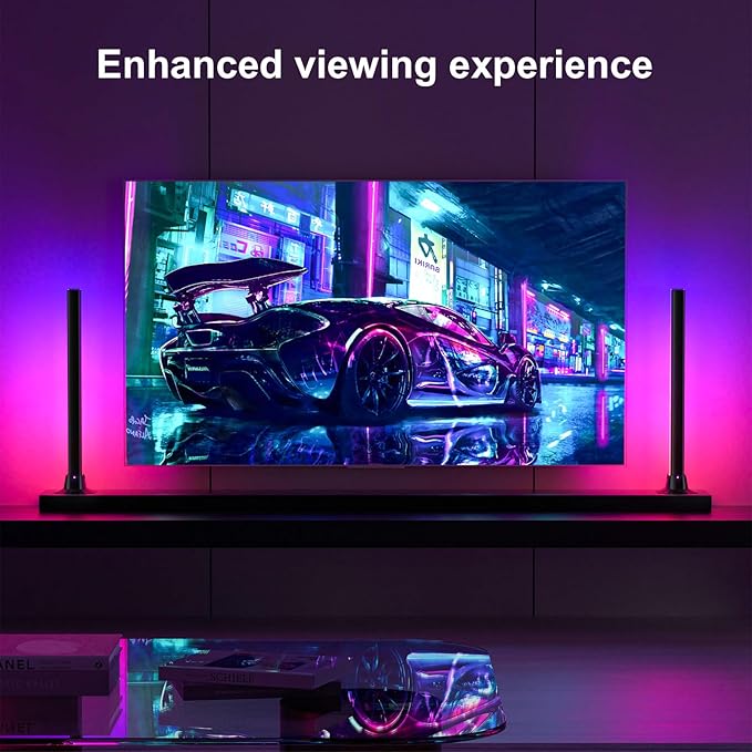 MIHEAL RGB Light Bar, Music Sync RGB LED Lights Bar, USB Powered Mood Lighting, Remote Control Color Changing Gaming TV Backlight, 8 Dynamic Modes for PC Room Monitor Desk …