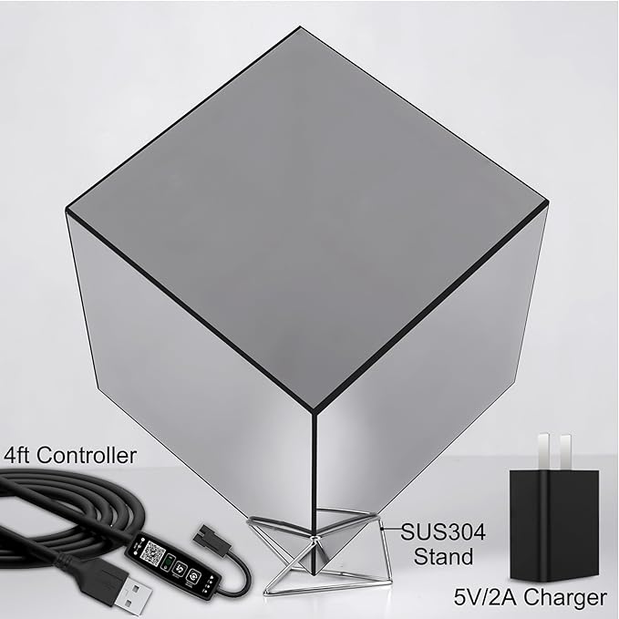 Infinity Hyper Cube LED Table Lamp, Color-Changing Music-Sync APP-Controlled Ambient Light for Gaming, Party, Home (10 Inches)
