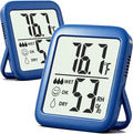 Antonki 2 Pack Room Thermometer for Home, Hygrometer Indoor Humidity Meter Gauge, Digital Temperature and Humidity Monitor Sensor for House, Terrarium, Incubator, Greenhouse - Battery Included