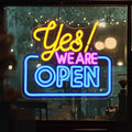 Yes We Are Open Neon Sign Wall Decorations Dimmable LED Light for Business Store USB Adjustable Brightness for Aesthetic Decoration for Coffee Shop Dessert Store Bar Pub Party Opening Gift