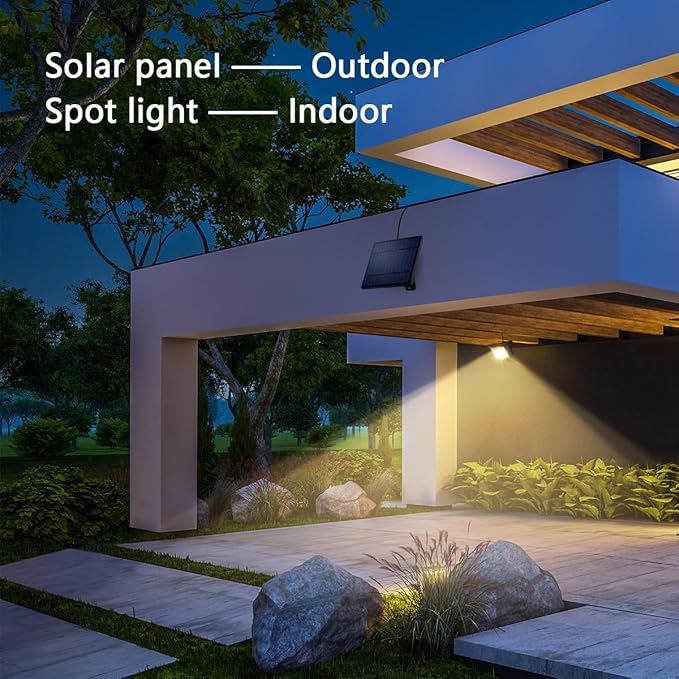 Solar Flood Lights Outdoor Dusk to Dawn Solar Light 4400mAh Waterproof LED 3000K Warm White Solar Powered Lighting for Outside, Wall, Patio
