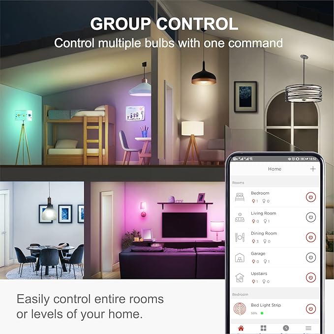 Sengled Smart Light Bulb, Color Changing Light Bulb, WiFi Light Bulbs No Hub Required, Smart Bulbs That Compatible with Alexa & Google Home, Smart LED A19 RGB Light Bulbs, 2 Pack