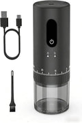 First Grind-While-Charging Rechargeable Coffee Grinder with Upgraded LED Battery Display, 1.7X Faster Grinding with 38 External Adjustable Settings & Ceramic Burrs, Portable for Travel, Camping, etc