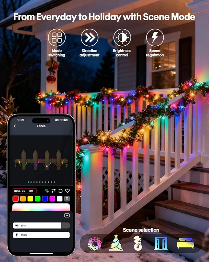Smart Star Fairy Lights 33Ft, 16M Color Changing String Lights with Remote & APP Control, Music Sync, Timer, RGB DIY Colored Twinkle Lights Hanging for Indoor Bedroom Party Christmas Decor