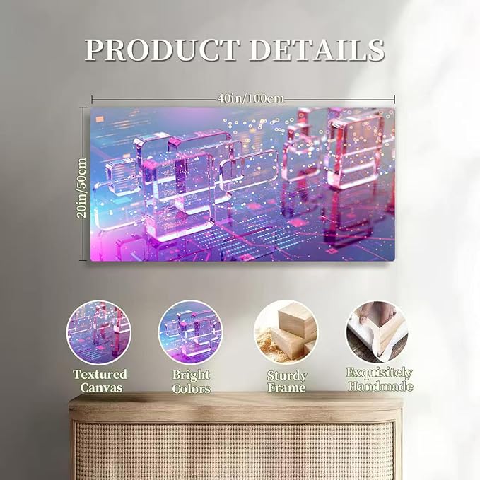 Wibinuki Wall Art Wall Decor Wall Paintings Machine Learning s. Physical Infrastructure of the Internet network for Living Room Bedroom Bathroom Home Decor Can Be Hung Directly 20"x 40"