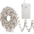 echosari Battery Operated Motion Sensor Cabinet Strip Lights, 9.8Ft 90 LED Counter Closet Strip Light, Motion & Night Sensor Safe Tape Light for Stairs Wardrobe Kitchen (Cool White)