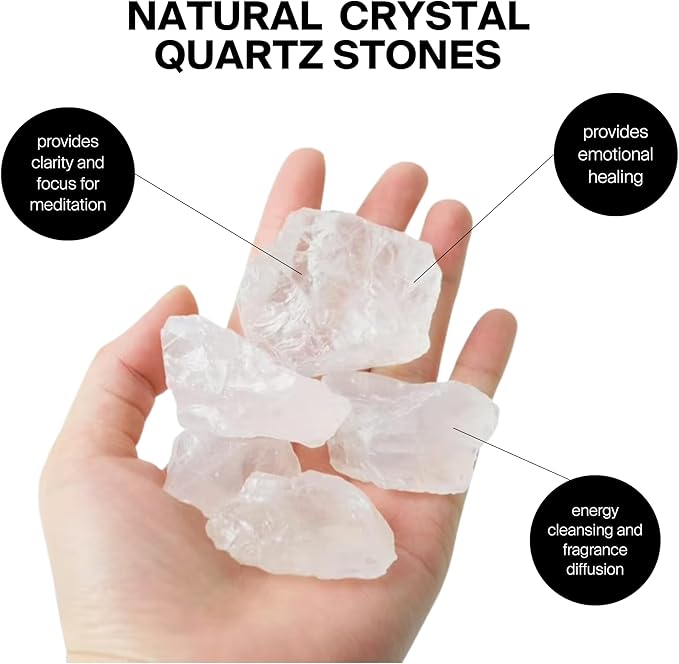 White Tea Crystal Oil Diffuser Set – Luxury Aromatherapy with Natural Stones | Spa Relaxation & Home Decor | 1.06oz