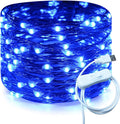 RUICHEN 20 Ft 120 LED USB Fairy String Lights with On/Off Switch, Waterproof Copper Wire Lights for Bedroom Wall Ceiling Wreath Crafts Christmas Easter Wedding Party, Blue