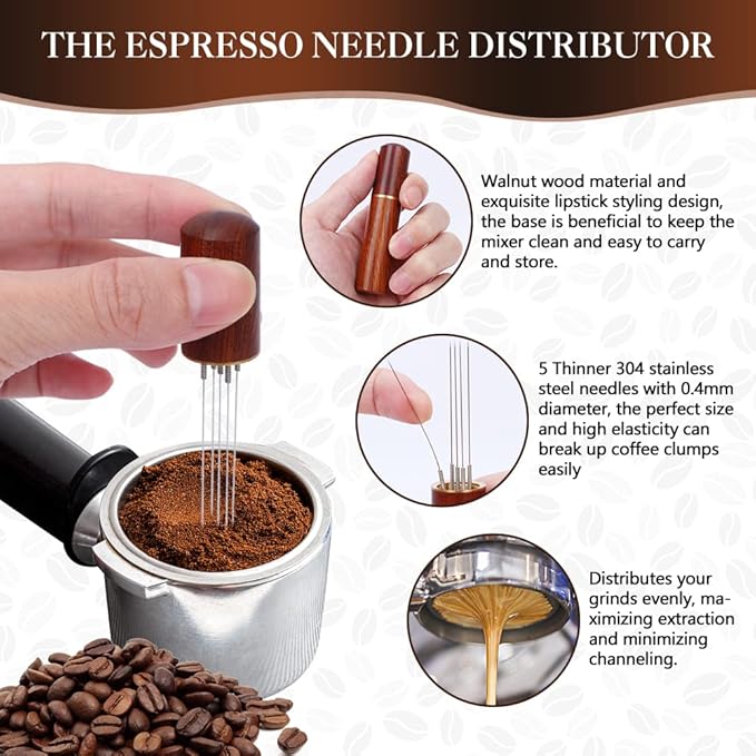 Y-Step 58mm Espresso Accessories Kit, 23 PCS Coffee Tamper Set Barista Tools Kit, with Sandalwood Espresso Tamper, Coffee Stirrer, Frothing Pitcher, Tamper Mat, Latte Art Pen for Espresso Machine