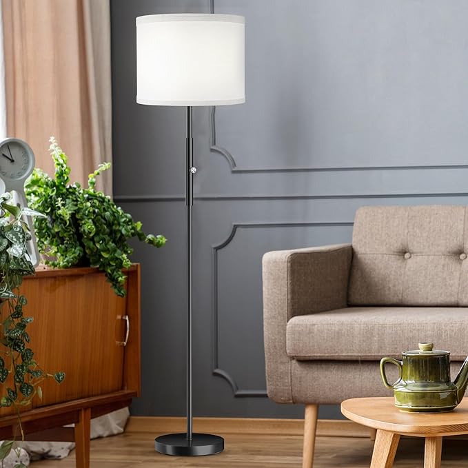 PARTPHONER Floor Lamp for Living Room Bedroom with Lampshade Stencil, 65’’ Modern Tall Lamp Simple Design Standing Lamps for Kids Room Home Office Reading, Bulb Included