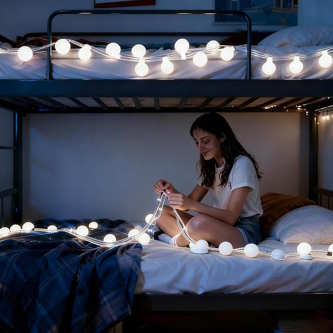 Led String Lights for Bedroom, Fairy Lights Plug in with Remote 38ft 100Led 8 Modes Timer Dimmable USB Christmas Lights for Indoor Bedroom Classroom Dorm Garden Party Wedding Xmas Decor, White