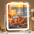 Hasipu Vanity Mirror with Lights, 10" x 12" LED Makeup Mirror, 3 Modes Light, Smart Touch Control Dimmable, 360°Rotation, Rectangle White Frame