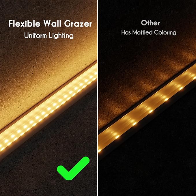Shine Decor 24V LED Wall Washer Lights 16.4FT, UL Listed IP67 Waterproof 4000K Flexible Strip Light for Building Facade, Wedding, Church, Commercial Linear Grazer Lighting, Hardwired