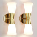 Wall Sconces Set of 2 for Bathroom, Modern Indoor Vanity Light Fixtures 13", Up Down Lighting, Wall Mount Lamp for Living Room Bedroom Hallway Stairway Fireplace Mirror E26 Base 2PC White&Gold