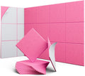 12 Pack 12" X 12" X 0.4" Acoustic Panels for Wall Sound Absorbing, Square Self-Adhesive Sound Panel, High Density Suitable for Multiple Scenarios(Peach Pink)