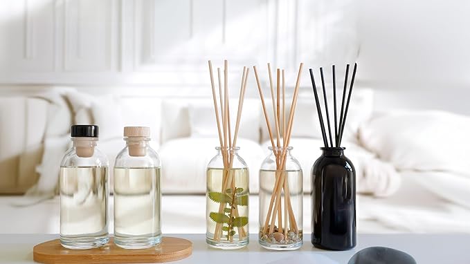 Urban Naturals Black Teakwood Reed Diffuser Oil and Sticks Set Refill | Includes a Free Set of Reed Sticks! Fresh Herbs, Birch, Pear, Sage & Amber Fragrance Notes | 4 oz.