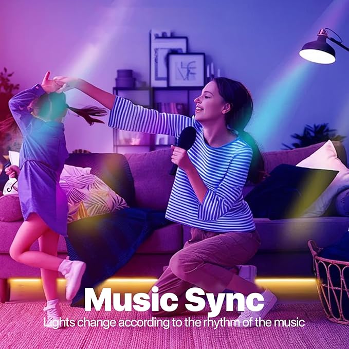 ORALUCE Smart Light Bulb Compatible with Alexa & Google Home, A19 E26 LED Light Bulb 60W Equivalent, 2.4GHz WiFi & Bluetooth Color Changing APP Dimmable, Multicolor LED Bulb 900 Lumens,4P