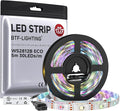 BTF-LIGHTING WS2812B ECO RGB LED Strip,UL Listed,Individually Addressable,16.4FT 30LED/m 150Pixel DC5V 5050SMD,Alloy Wire Flexible 3M Tape for DIY Chasing Color Project IP65(No Adapter or Controller)