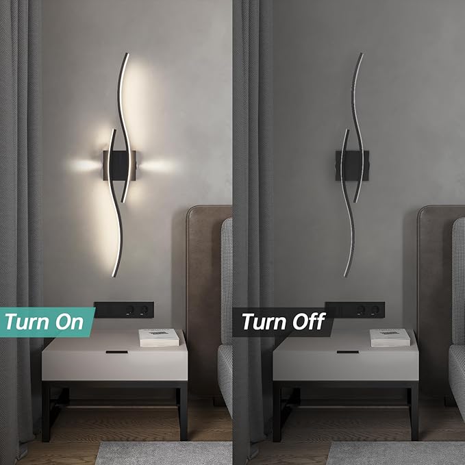 Modern Led Wall Sconces, 32inch Bathroom Mirror Vanity Light 28W, 4000K Wall Fixtures Staircase Lights, Indoor Wall Decor Bedside Wall Lamp for Bedroom Living Room Hallway Hotel