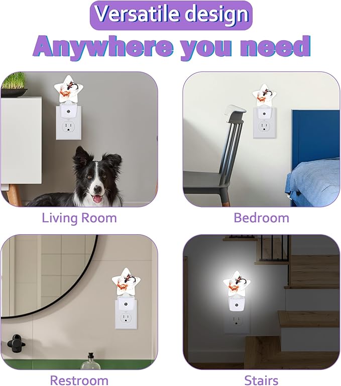 Japanese Koi Night Lights Plug Into Wall,Watercolor Fish Dusk to Dawn Light Sensor Night Light for Kids, Energy Efficient Sleep Friendly Lamp for Bedroom Bathroom Nursery